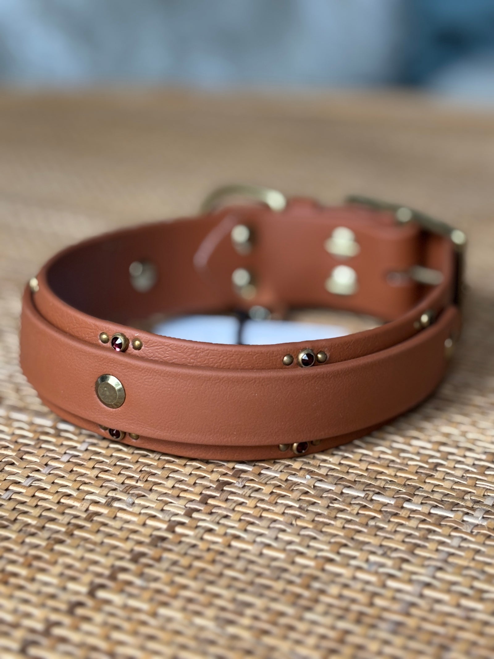 1.5" OPHELIA border studded collar, 16-18"