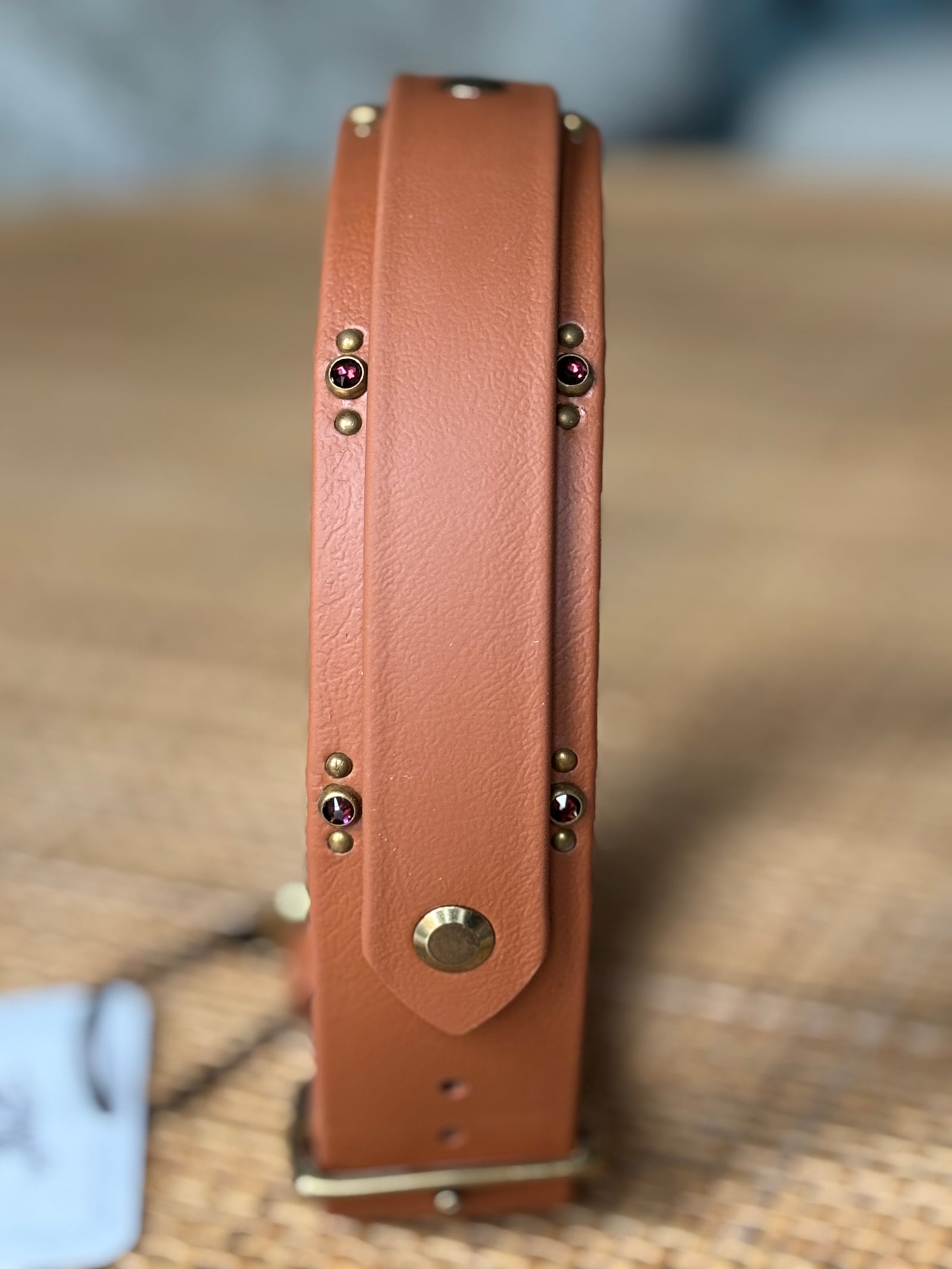 1.5" OPHELIA border studded collar, 16-18"