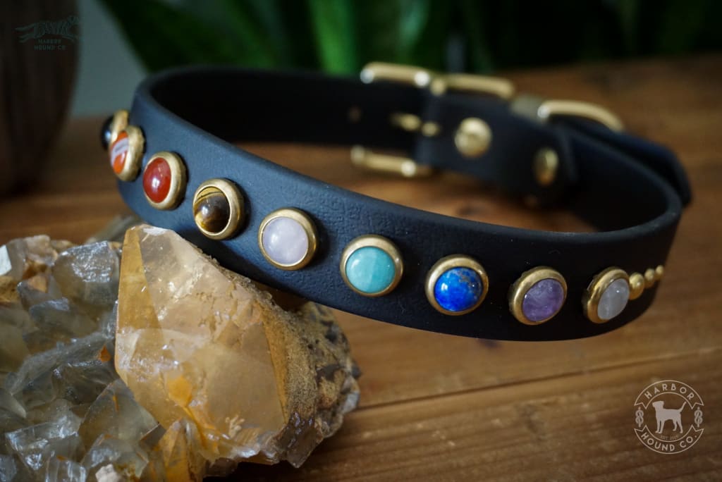 1 CHAKRA Gemstone Buckle Collar - Waterproof Collar