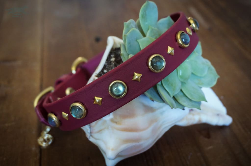 1 GAIA Gemstone Buckle Collar - Please Choose One - Waterproof Collar