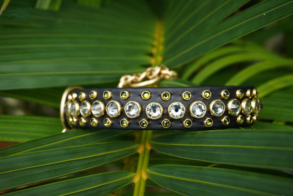 HALCYON 1 Two-Tone Crystal Studded Martingale Collar - Waterproof Collar