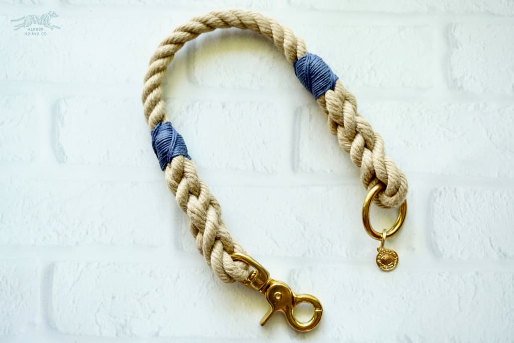 Dog collar *Vagabond* Retro Passion - made of dyed cotton rope - selectable in silver, gold or rose popular gold