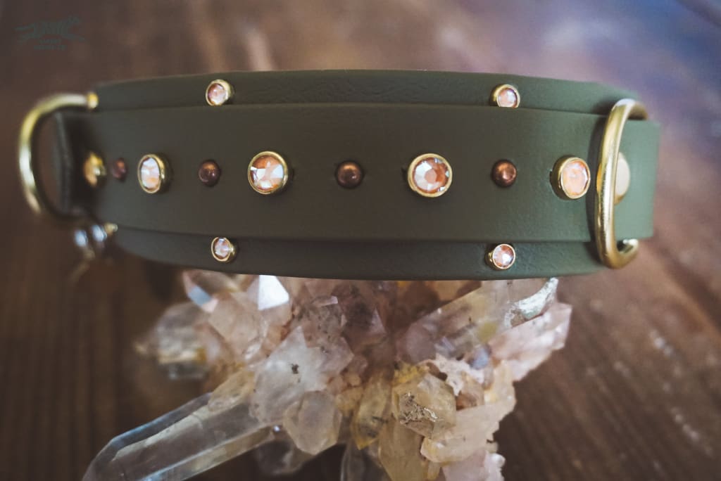 ZHENA 1.5 Crystal Studded Buckle Collar - Waterproof Collar